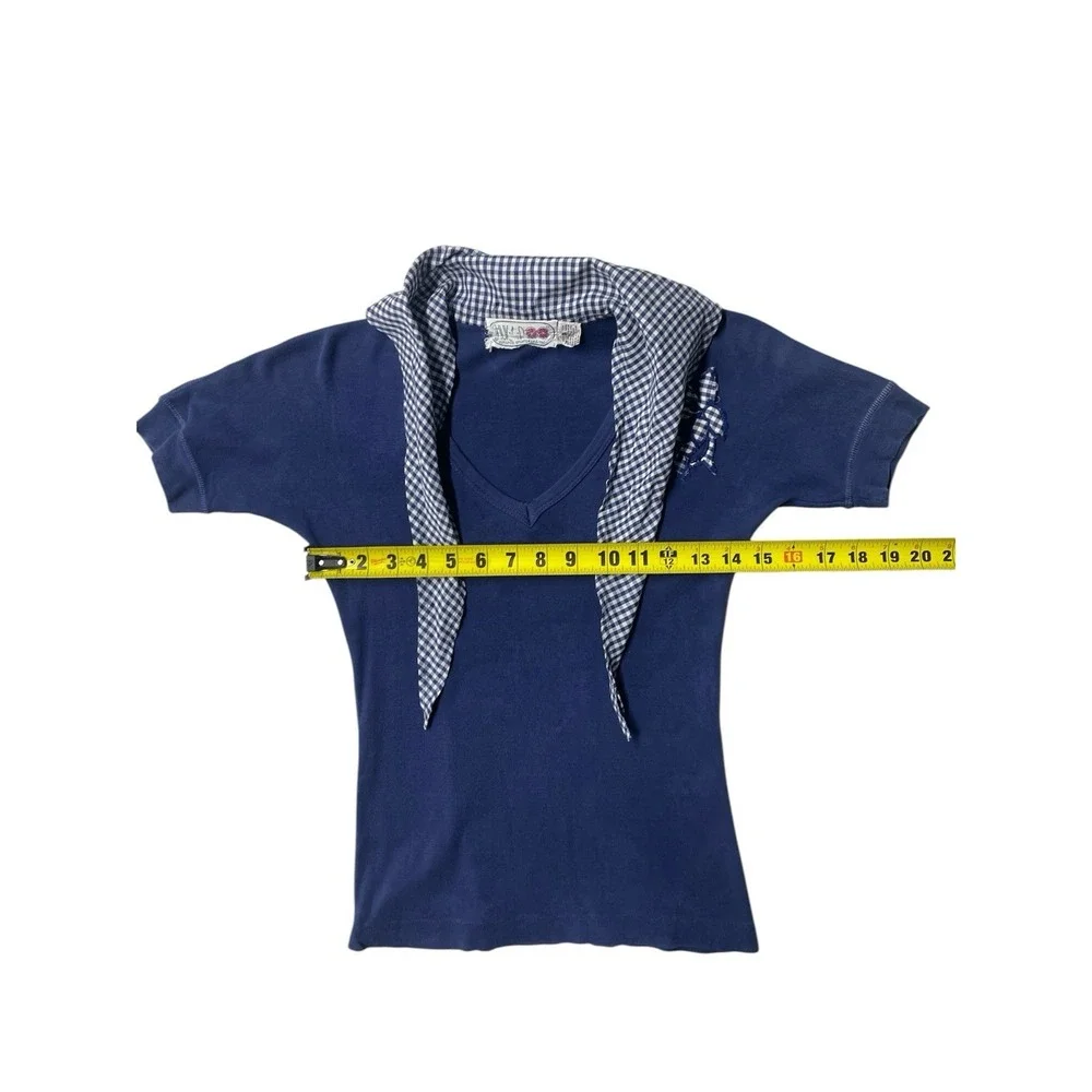 Vintage Retro Huka Doo Navy Collard Shirt  100%‎ Size: S/M